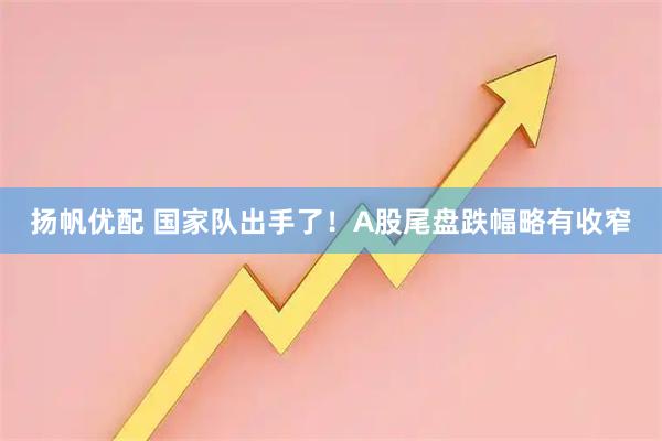 扬帆优配 国家队出手了！A股尾盘跌幅略有收窄